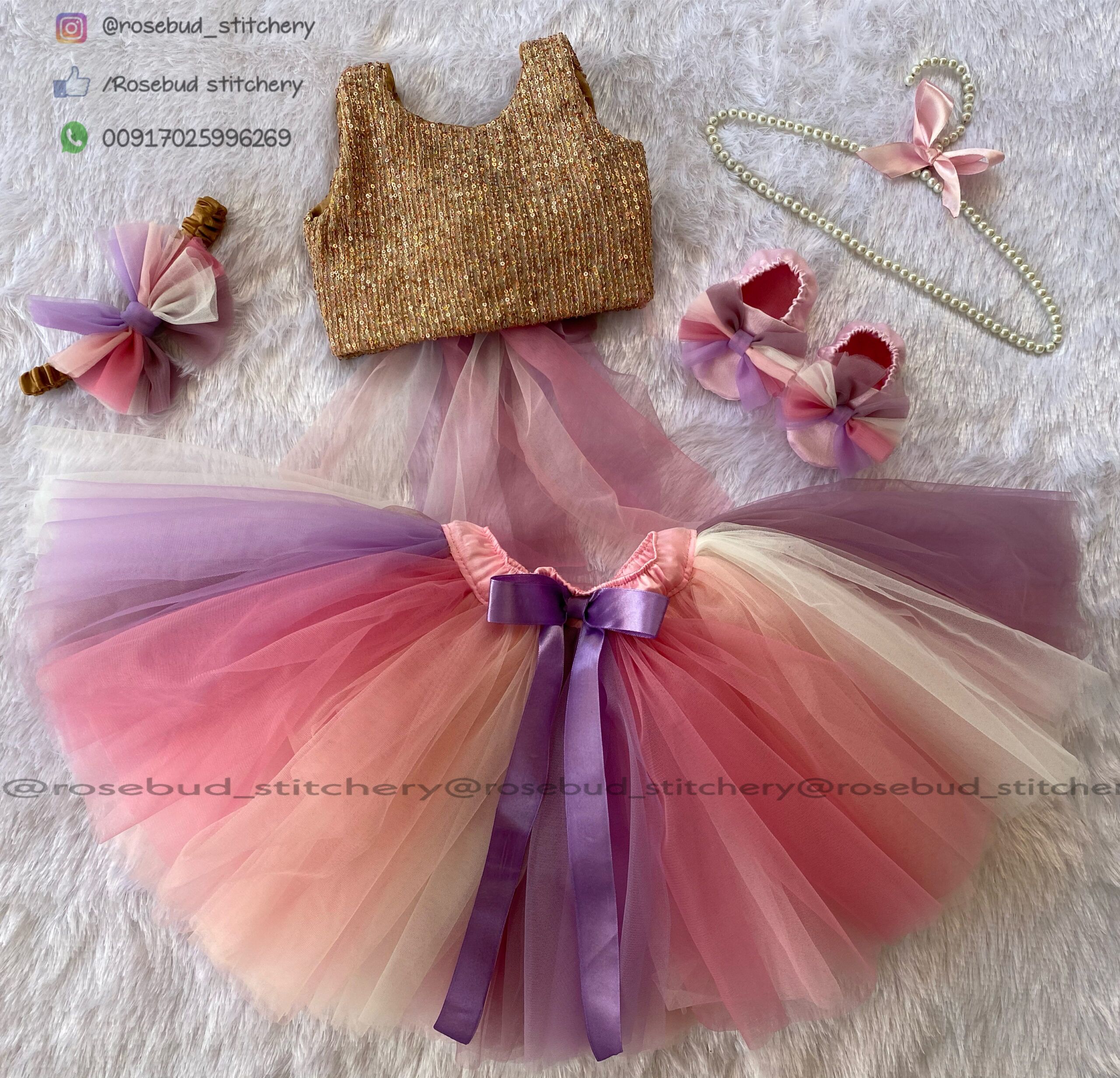 Multi coloured skirt and crop top - Image 3