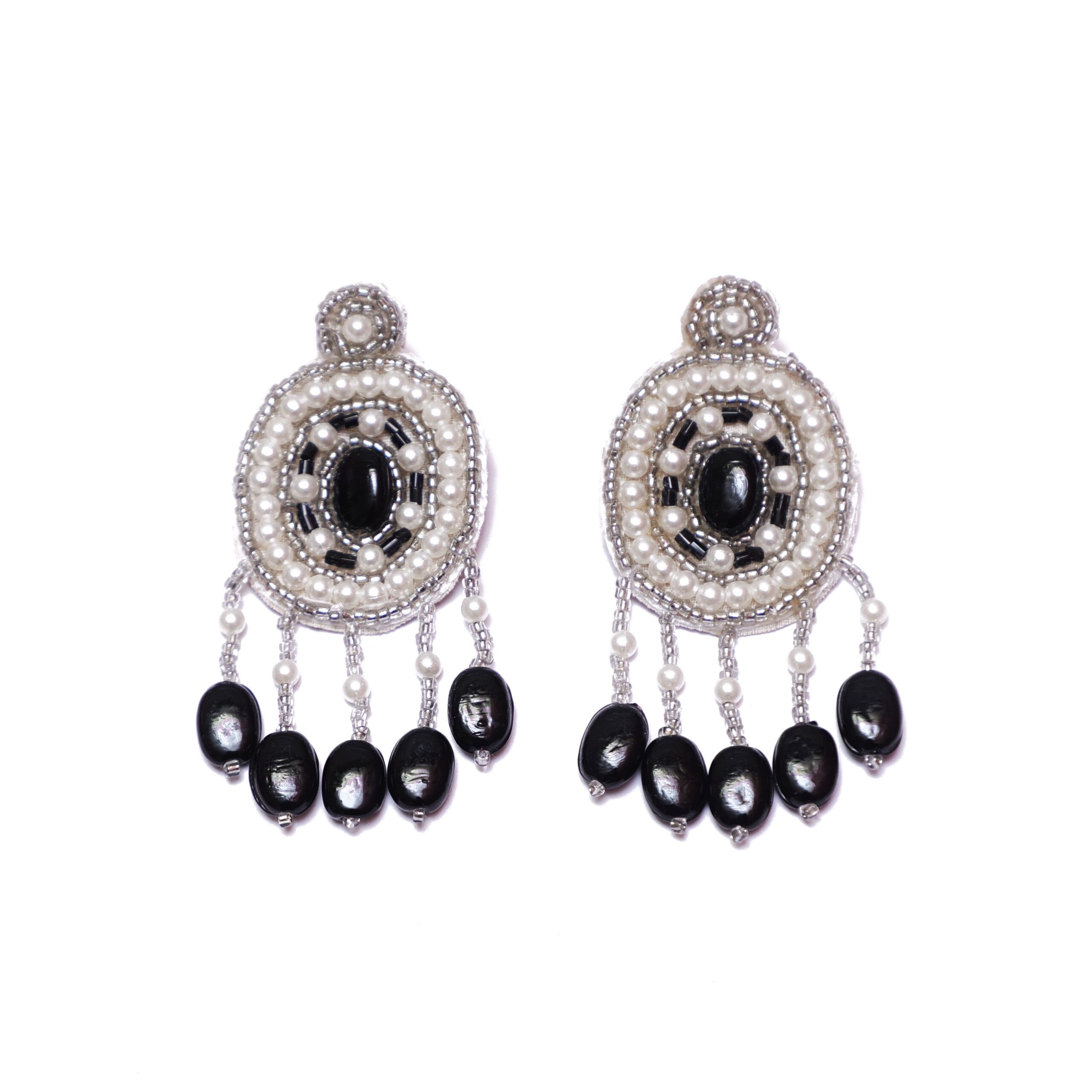 PGYG Silver And Black Handmade Designer Jewelry Set For Women And Girl CS039 - Image 3