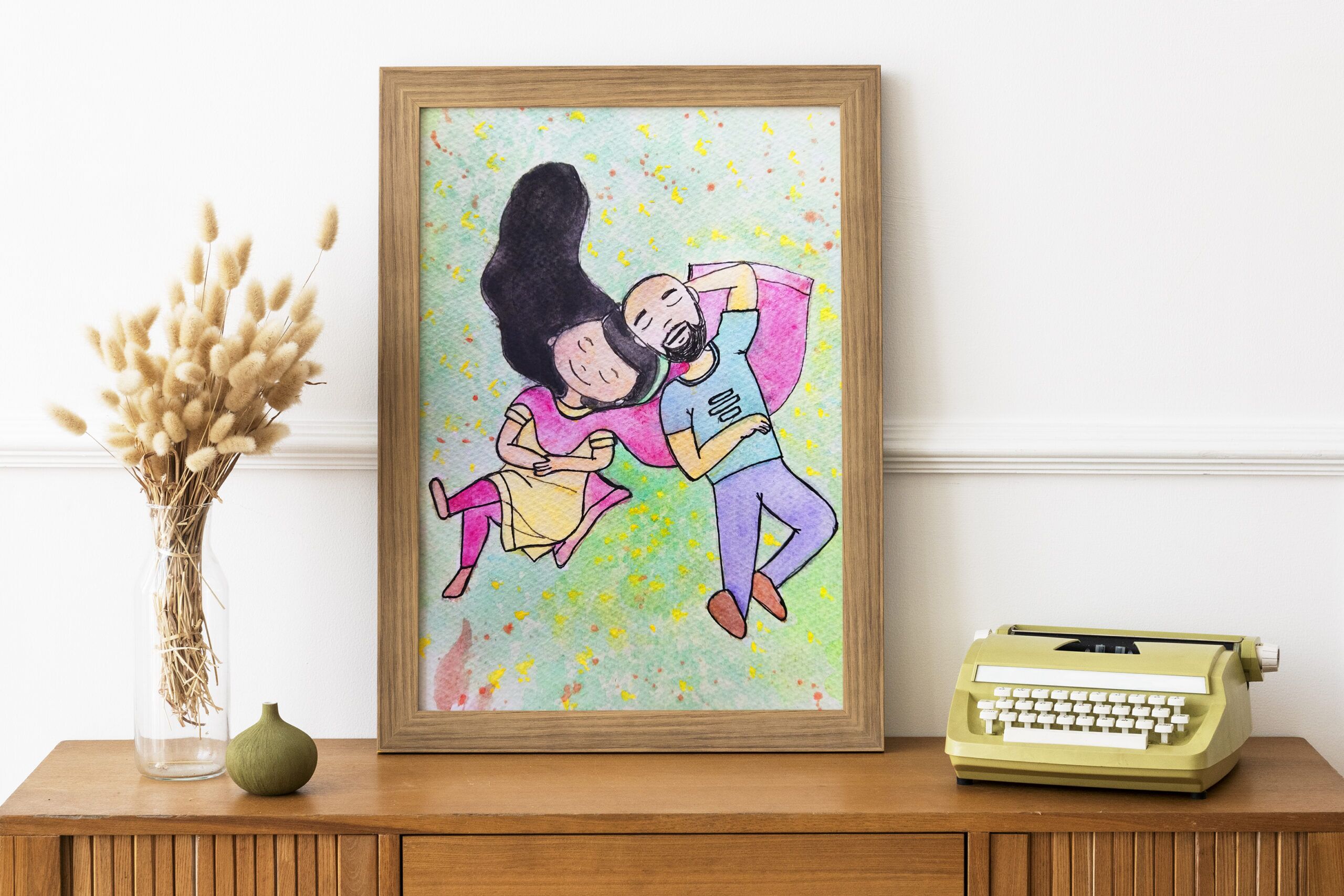 Customise Couple Doodle Portrait Size A3