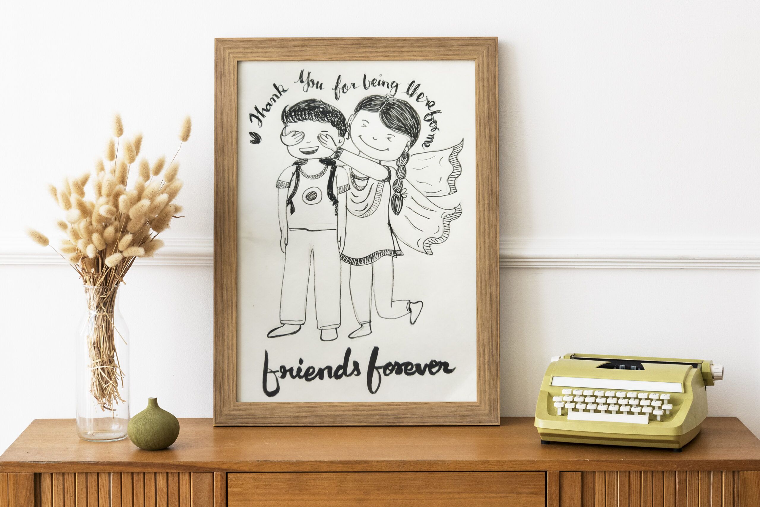 Customise Couple Doodle Portrait Size A3 - Image 2