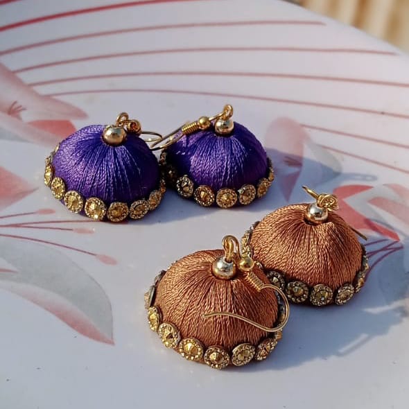 Medium silk thread jhumka