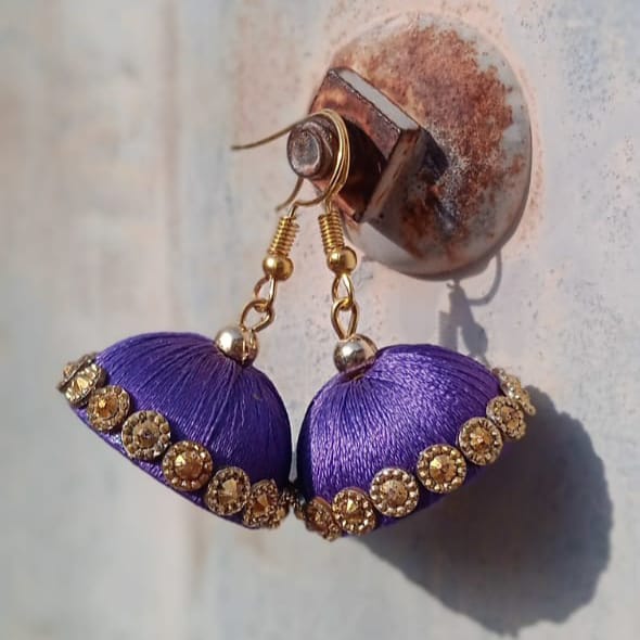 Medium silk thread jhumka - Image 3