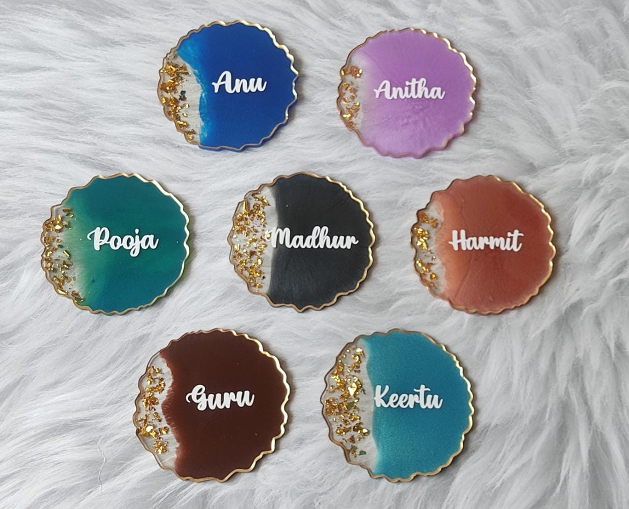 Personalized resin coasters | Custom Name Resin Coasters | Housewarming Gift - Image 2