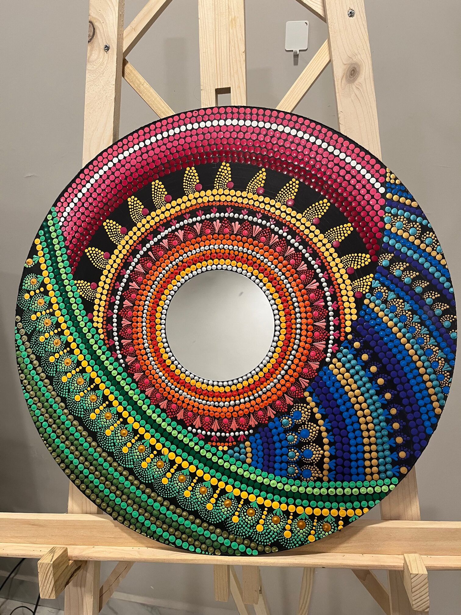 Crescent dot mandala mirror | Decorative Wall Mirror | Beautiful Home Decor