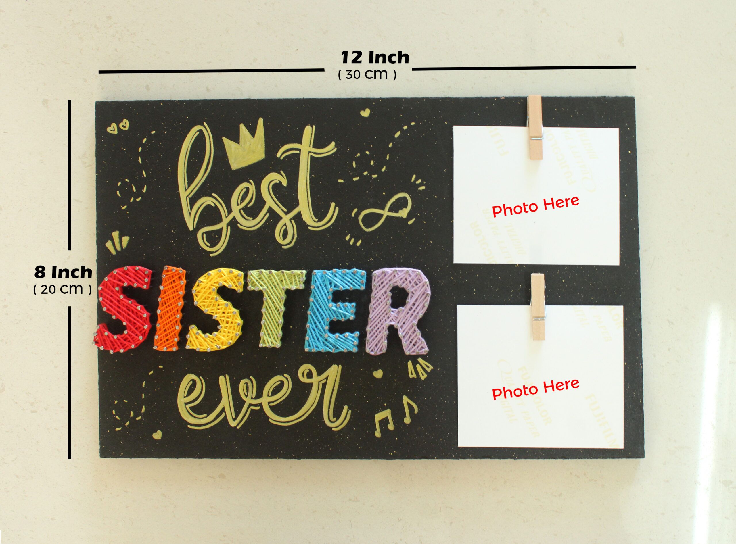 Personalized Best Bro and Best Sister Ever String Art With Pictures | Birthday Gifts for Brother and Sister - Image 2