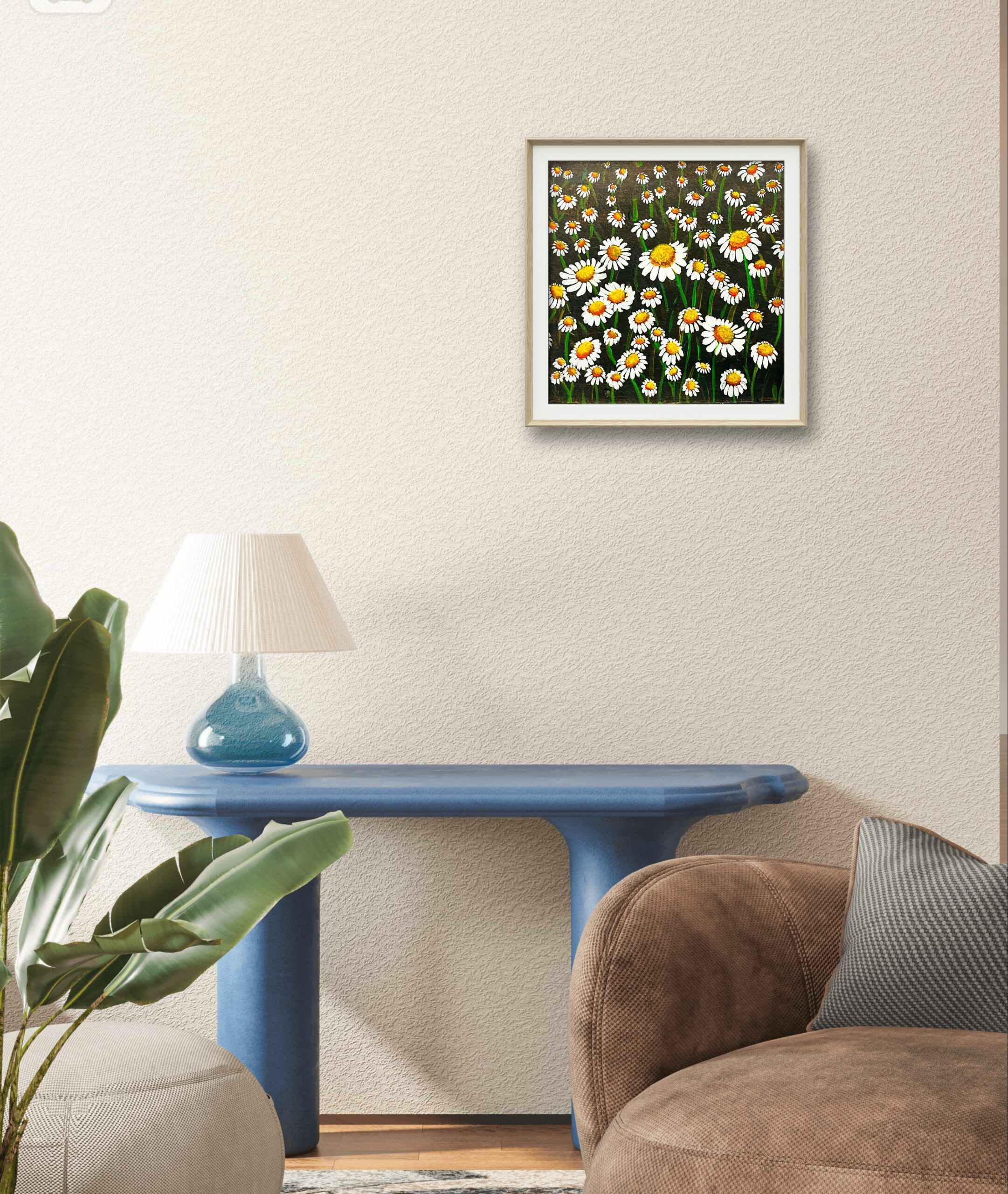 Acrylic painting | Wall decor frame | Daisies Painting - Image 2