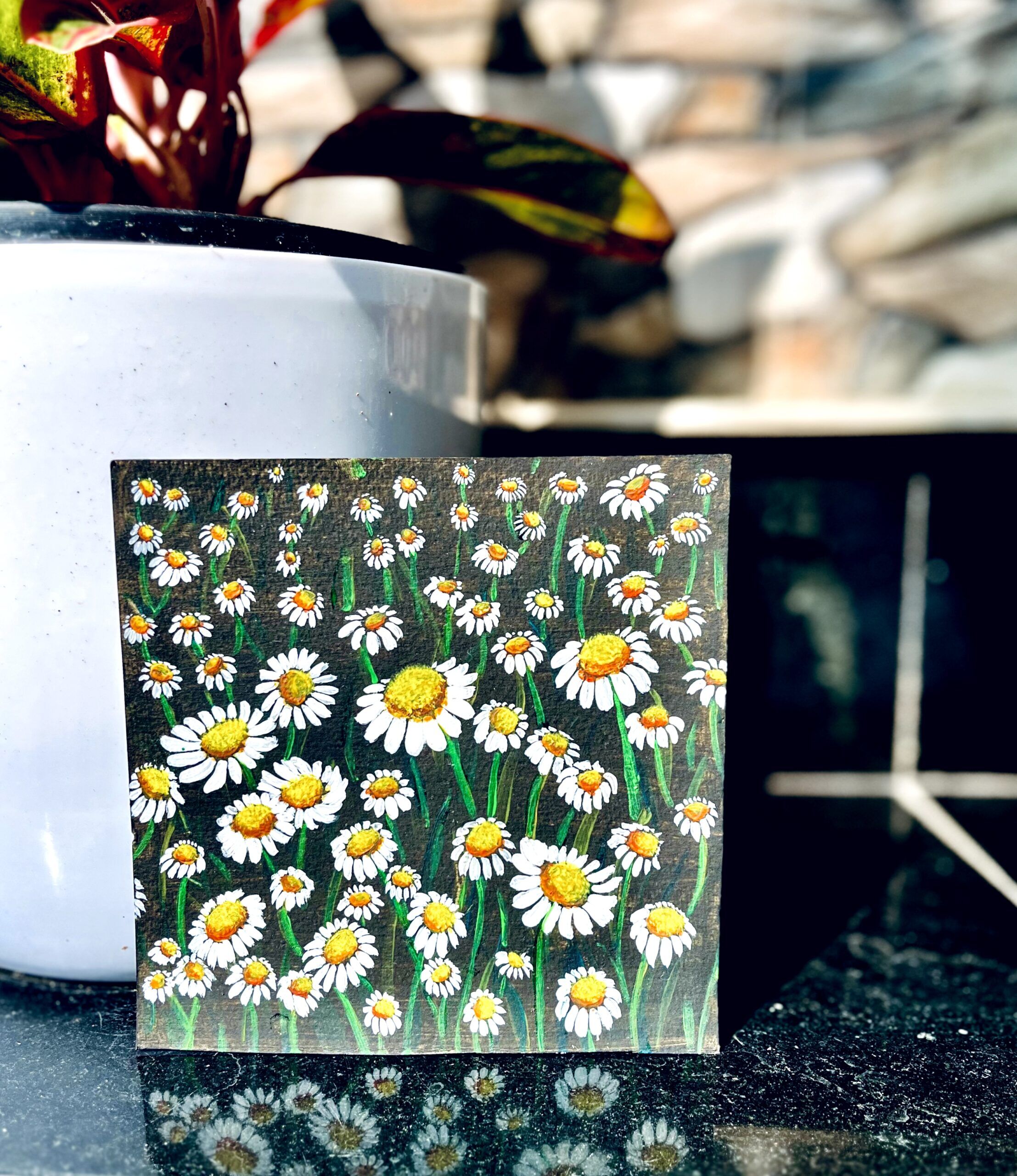 Acrylic painting | Wall decor frame | Daisies Painting - Image 5