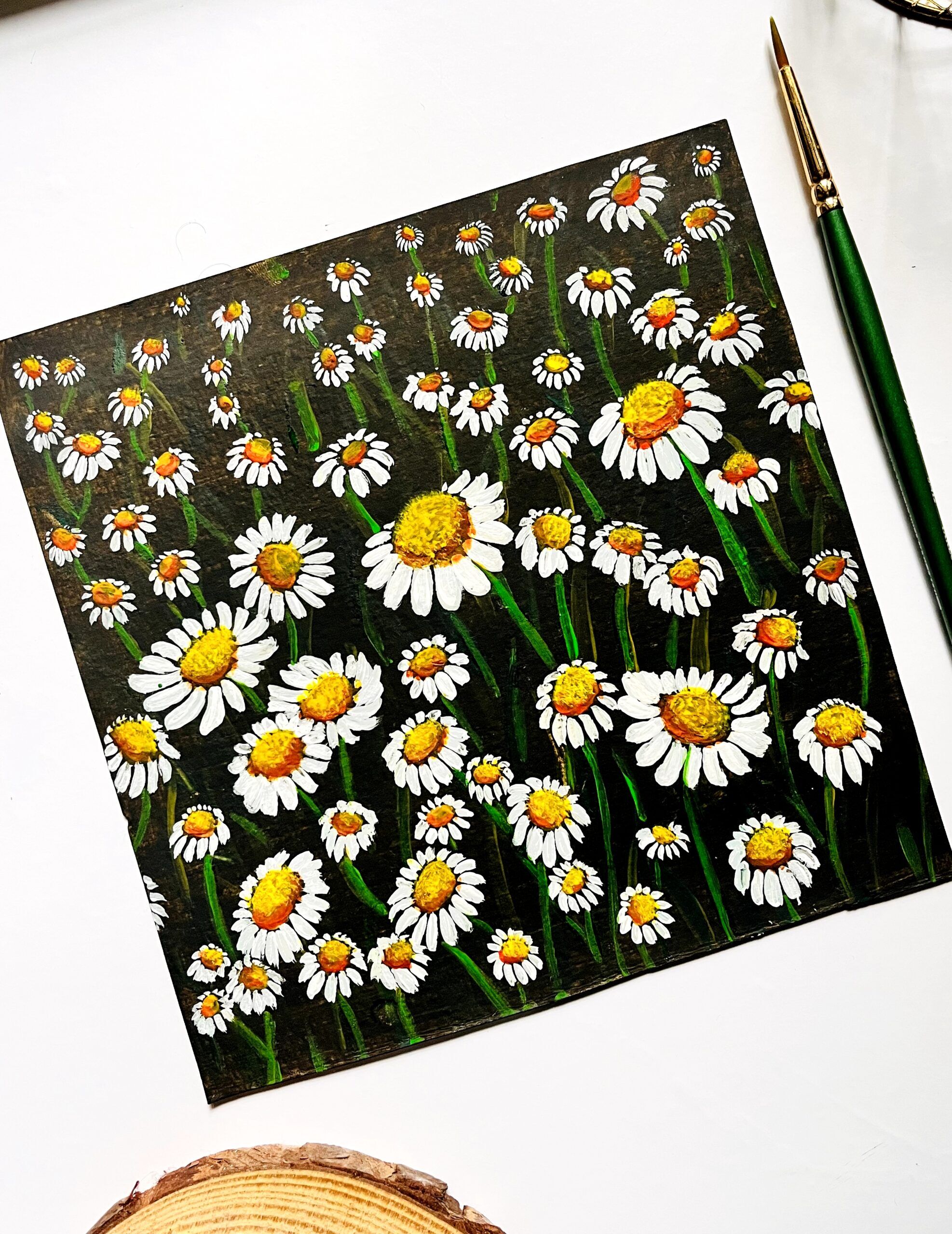 Acrylic painting | Wall decor frame | Daisies Painting - Image 4
