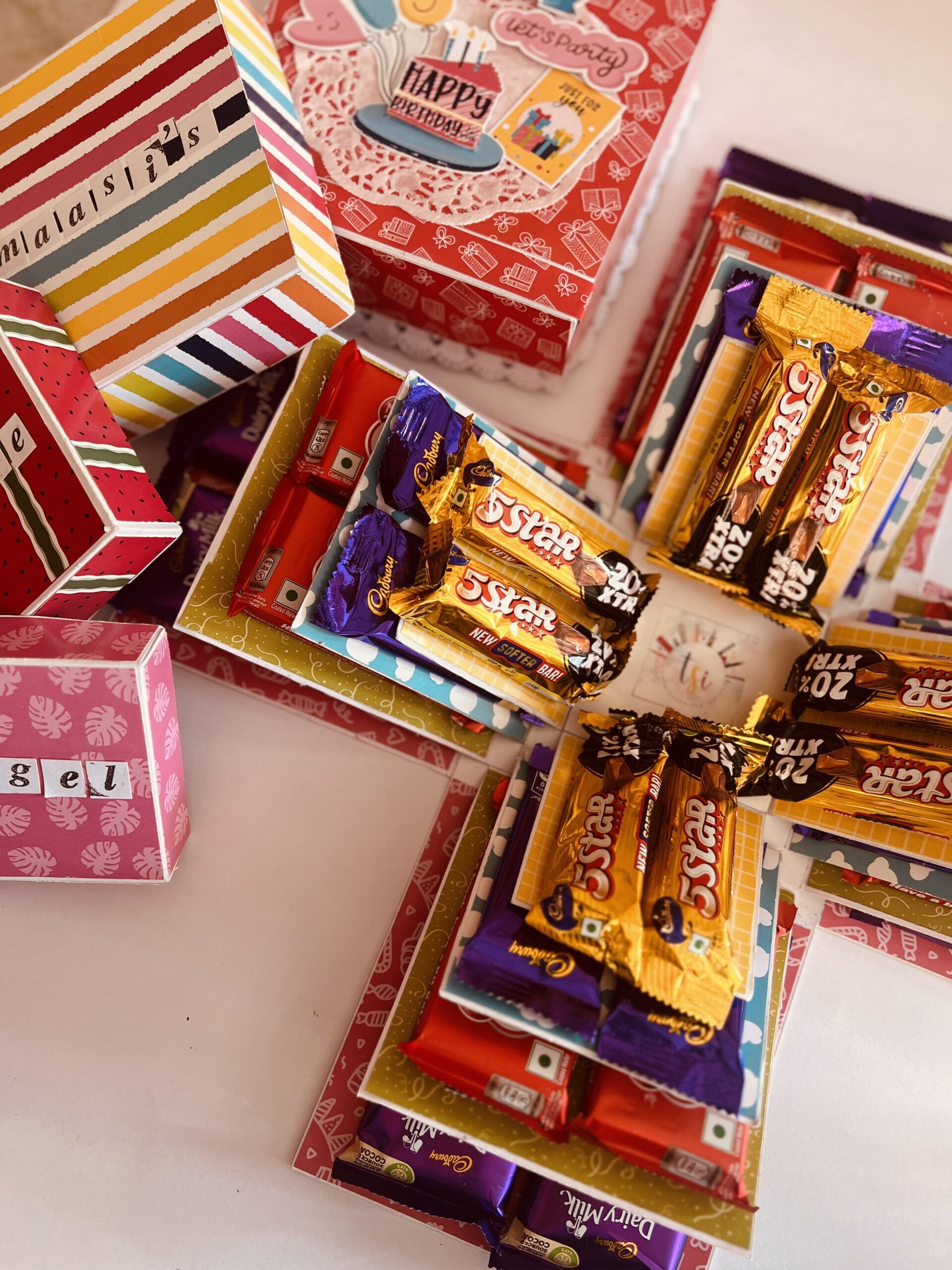 Chocolate explosion box | 4 layer explosion box | square chocolate explosion box