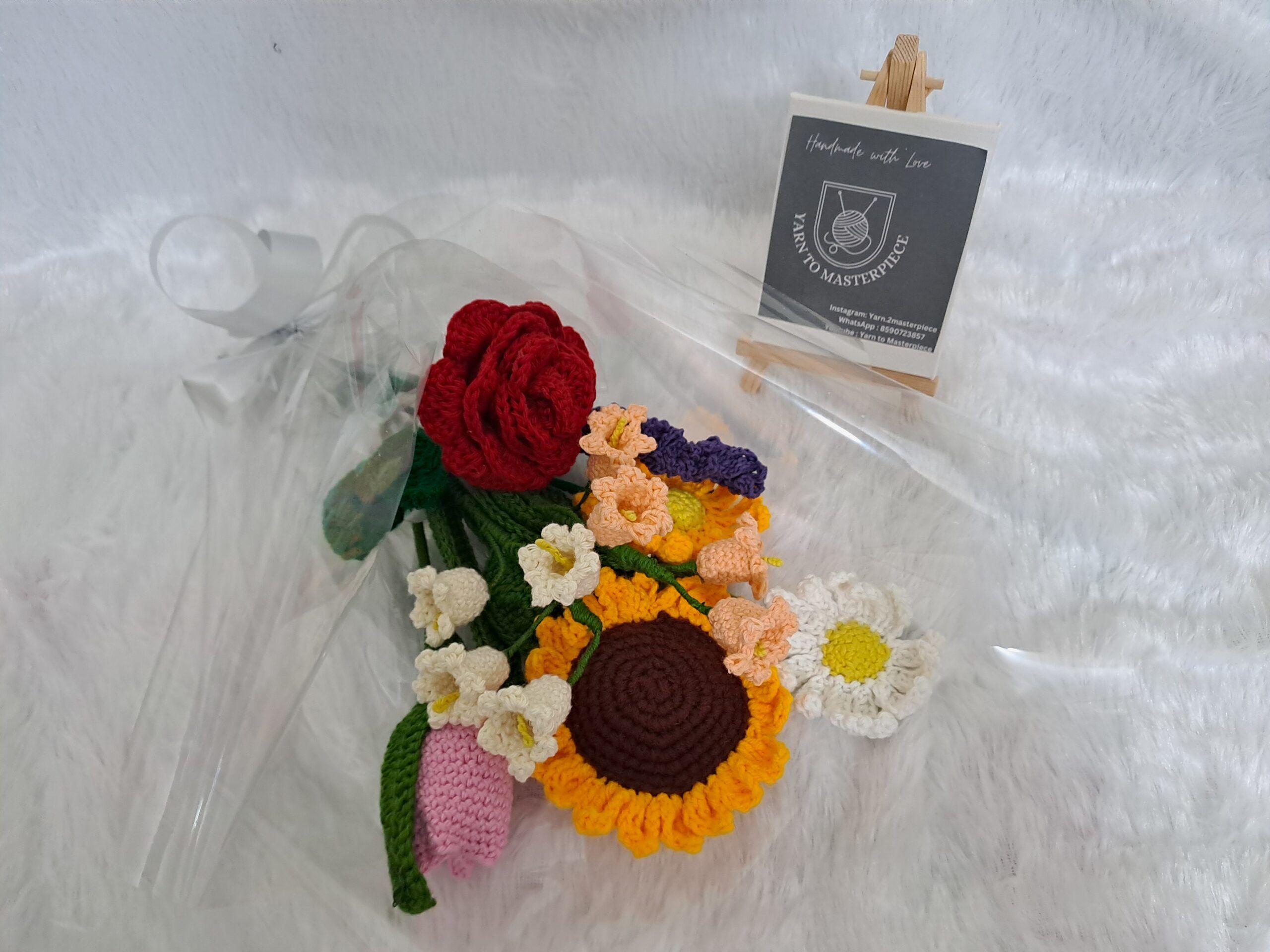 Crochet Flower Bouquet/ Ever lasting flower bouquet for your loved ones/hand knitted flowers - Image 2