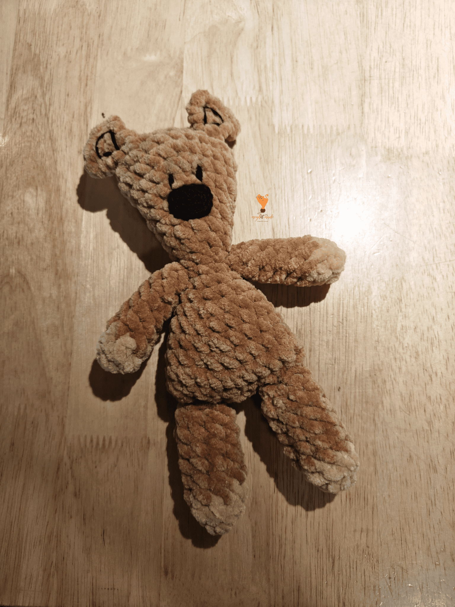 Crochet Mr. Bean's Teddy Bear doll (Medium size) | Teddy doll in velvet yarn | Teddy bear plushie - Image 2