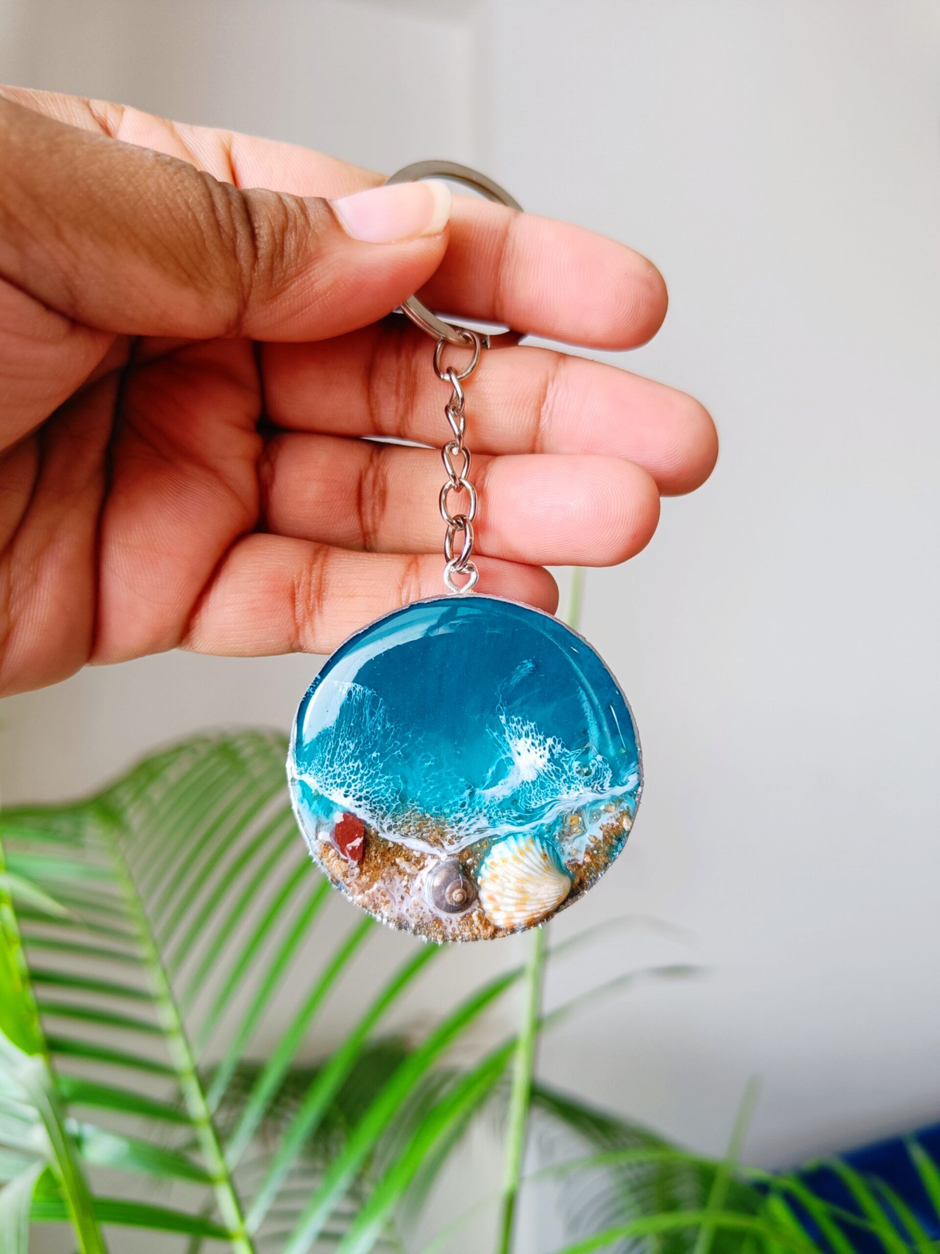Personalised Beach Keychain | Ocean Theme Keychain | Sea Theme Keychain
