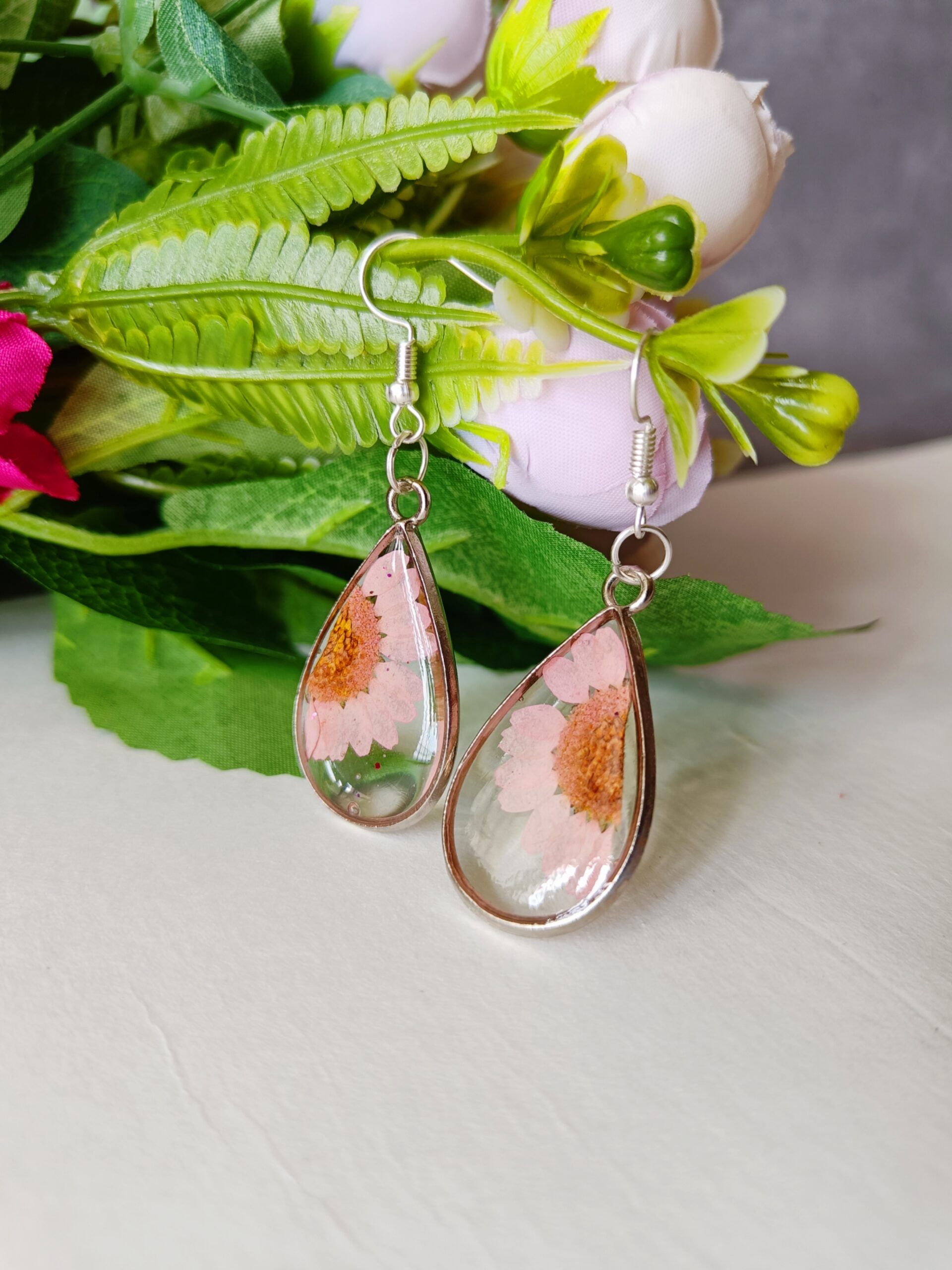 Resin Earrings| Floral Earrings | Resin Flower Earrings - Image 2
