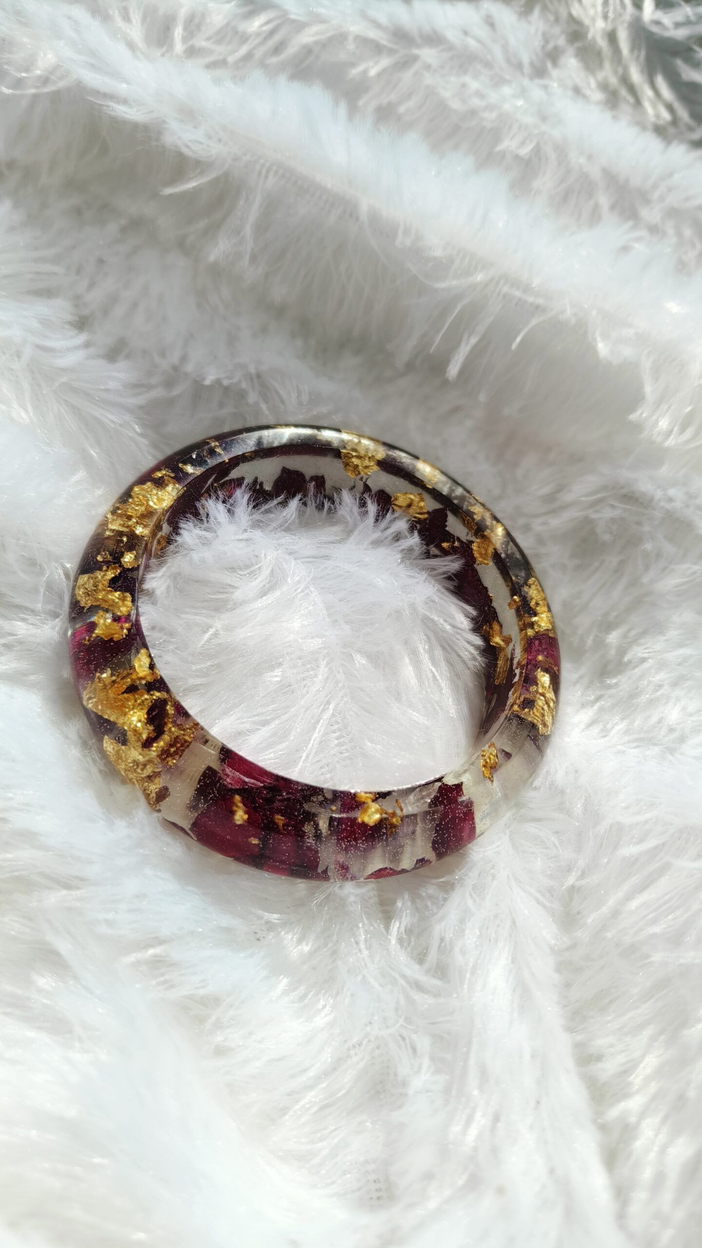 Resin rose bangle | Resin Real Flower Bangle | Rose Preserved Bangle