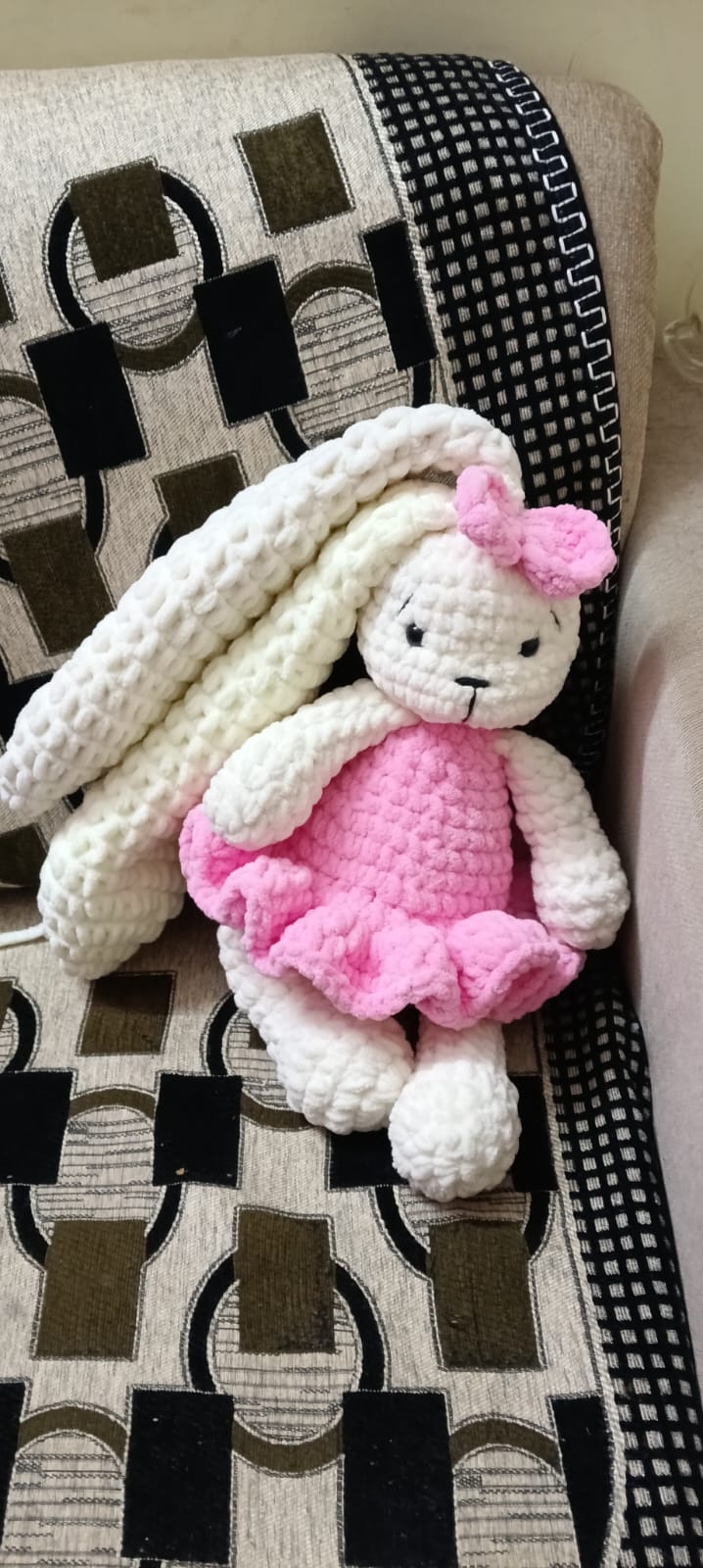 Crochet long ear bunny / Crochet handmade plushie rabbit with long ears - Image 4