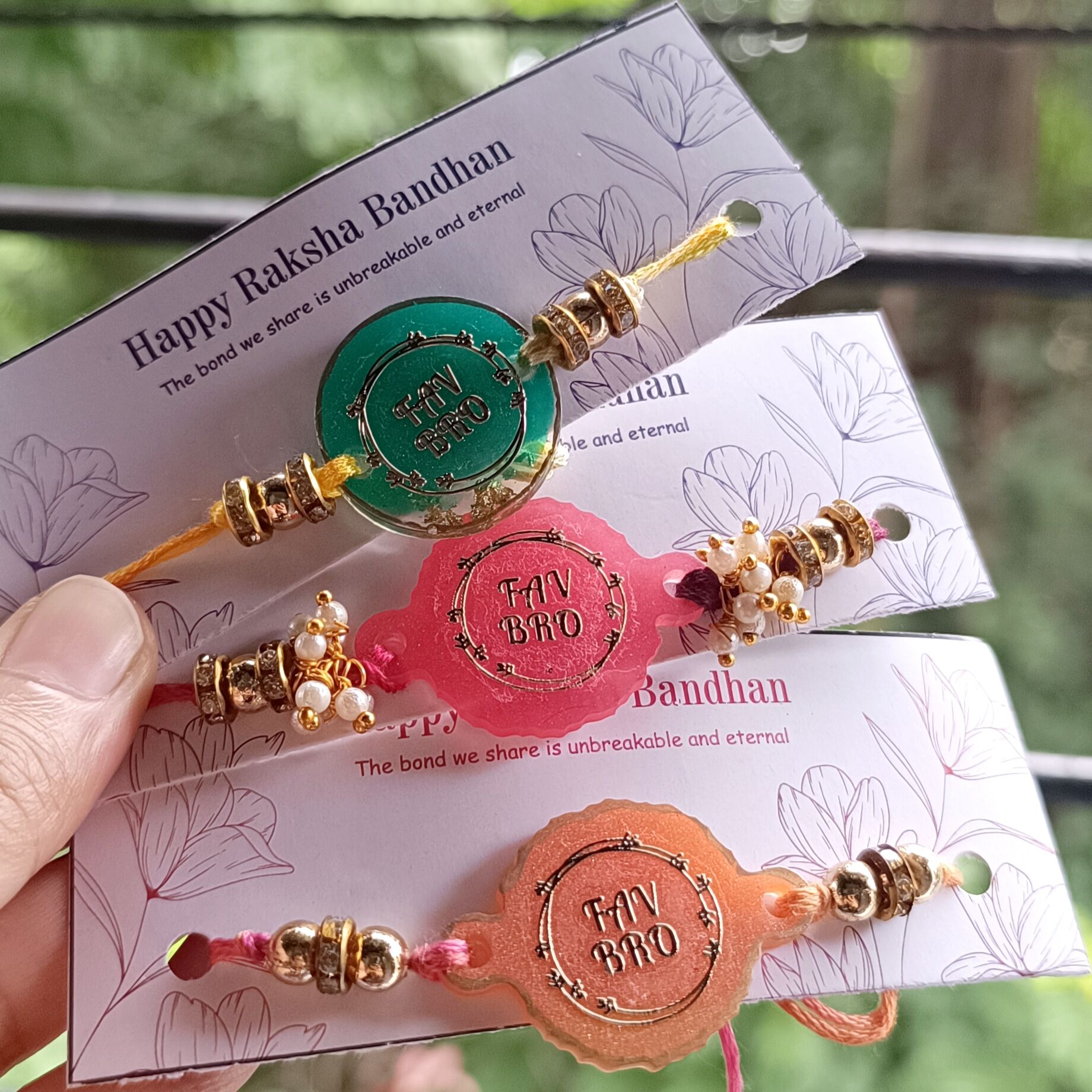 Set of 3 Bada Bhai Resin Rakhi